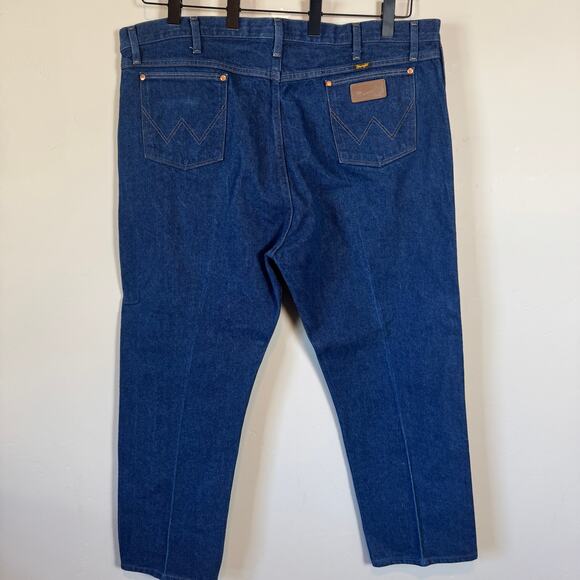 Vtg Wrangler Cowboy Cut Jeans High Rise Dark Wash Western Workwear Denim 48x32 - Picture 8 of 10